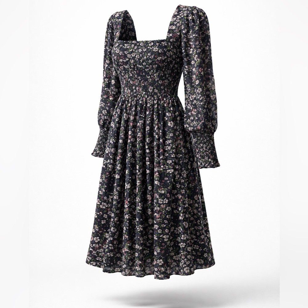 Ganni georgette floral midi dress
